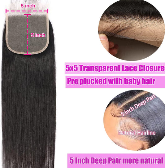 Royal Transparent 5x5 Lace Closure Straight