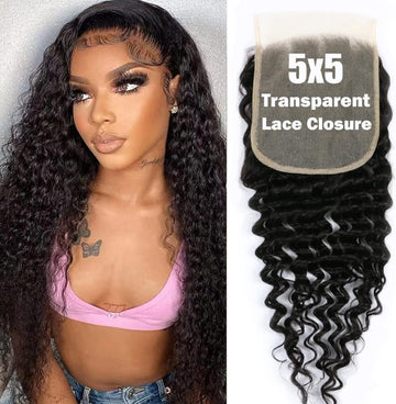 Royal Deep Wave Transparent 5x5 Lace Closure