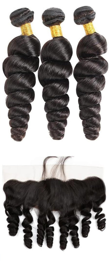 Royal BUNDLE WITH LACE 13X4 FRONTAL ROYAL Loose Wave 3 with Bundles 13x4 TRANSPARENT Lace frontal